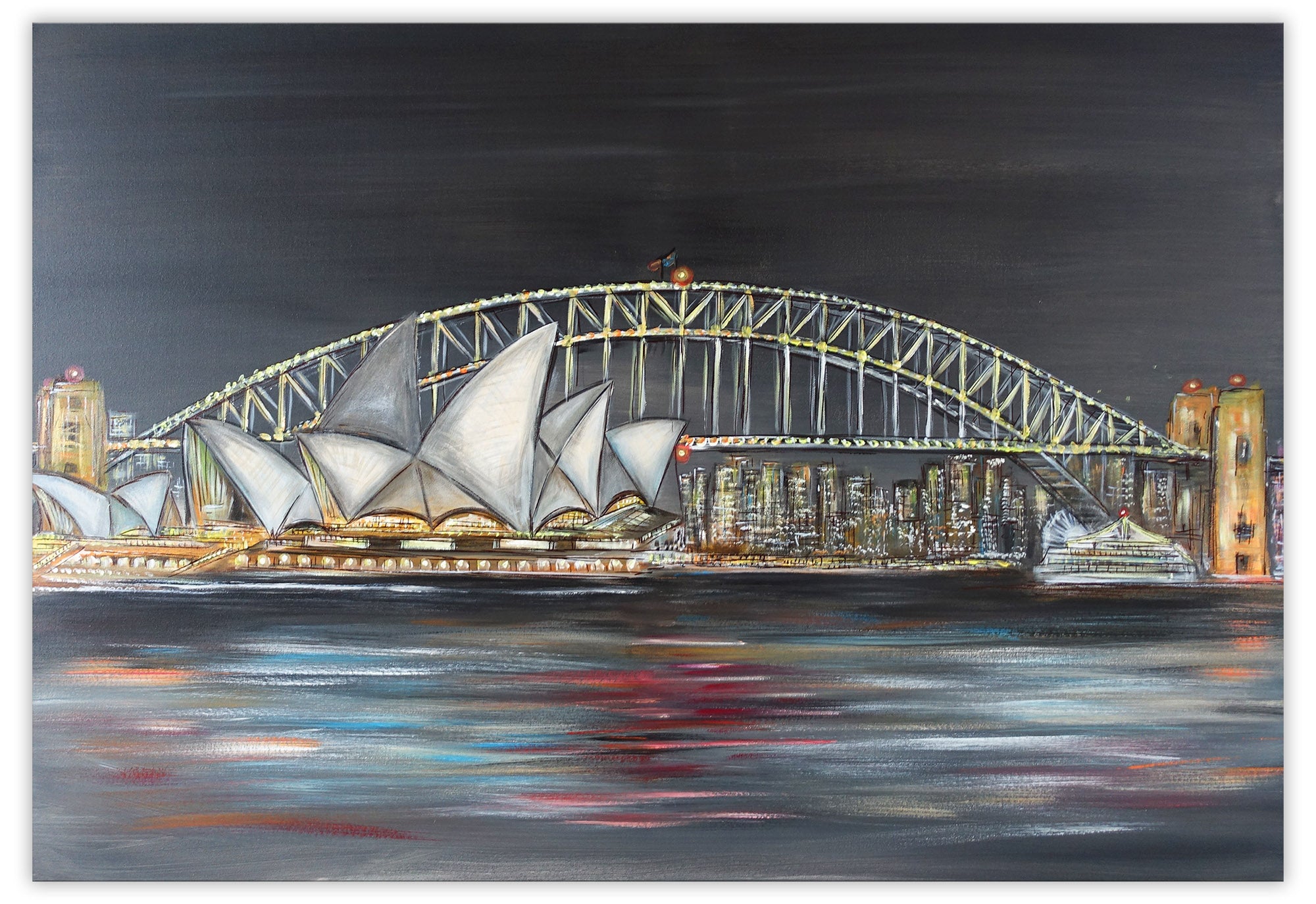 Skyline Sydney Gemälde Harbour Bridge Oper Acrylbild