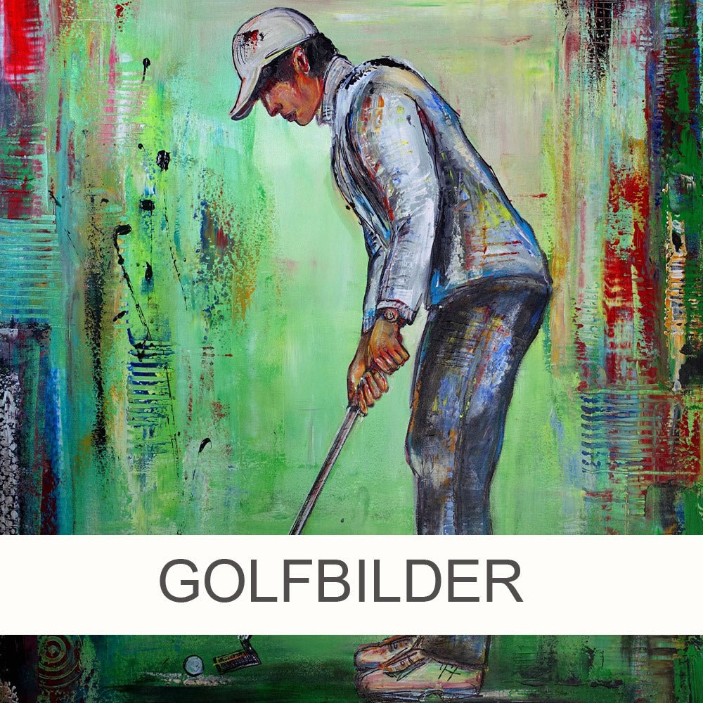 Handgemalte Golfbilder Unikate - Golfspieler & Golfer Gemälde - Atelier Burgstallers-Art