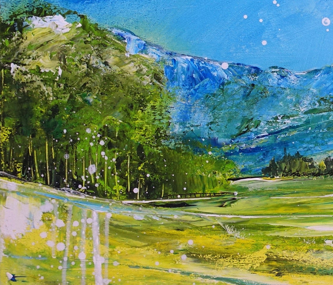 Allgäu - Panorama Gemälde Wiesen Acrylbild Berge