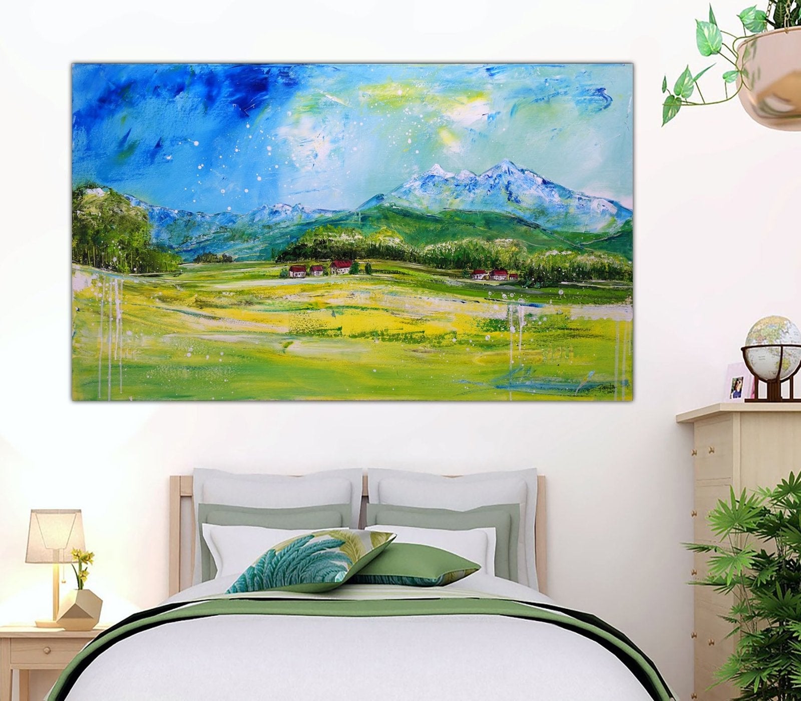 Allgäu Panorama Leinwandbild handgemalt