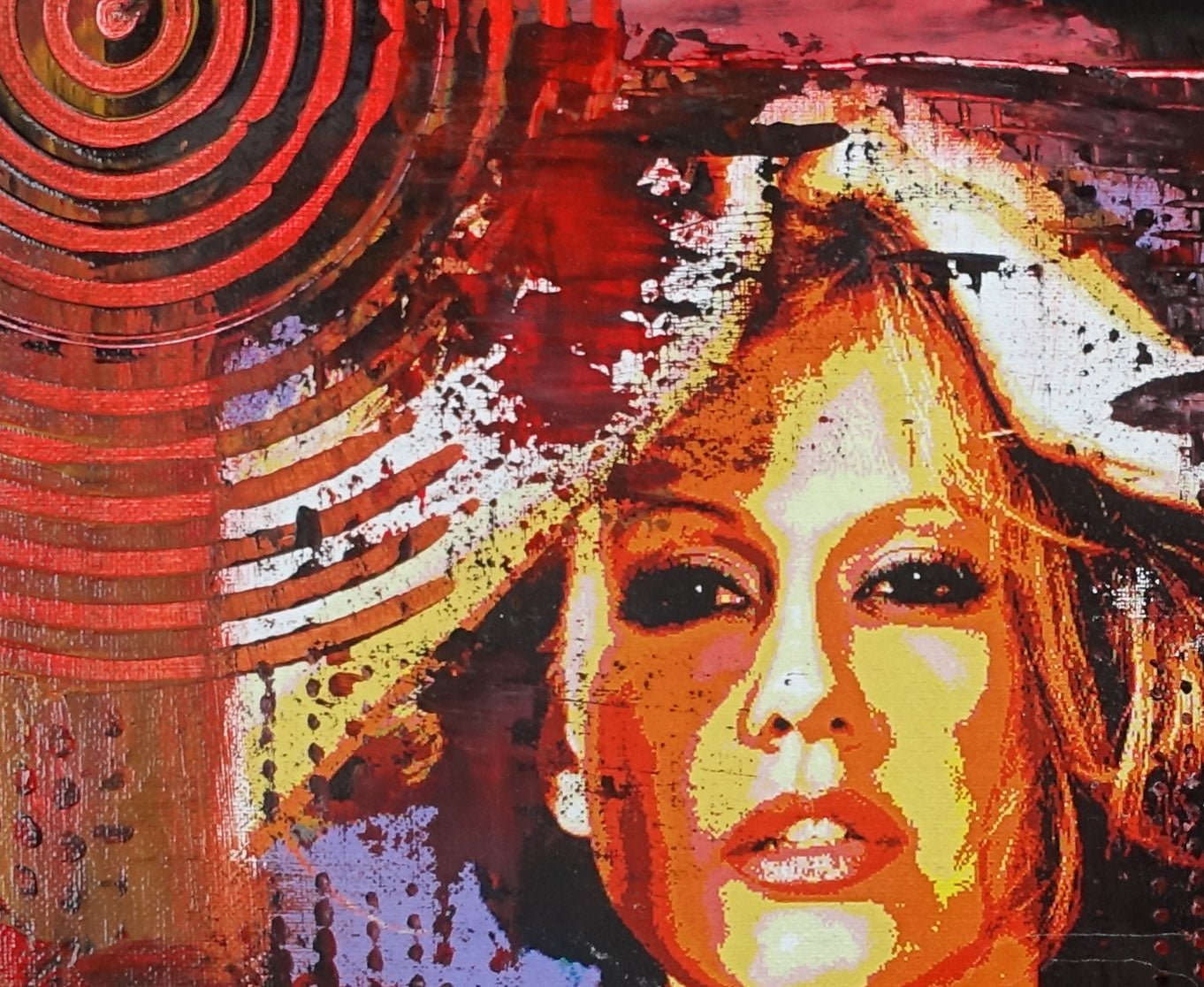 Barbara Schoenberger abstraktes Portrait Acryl Collage