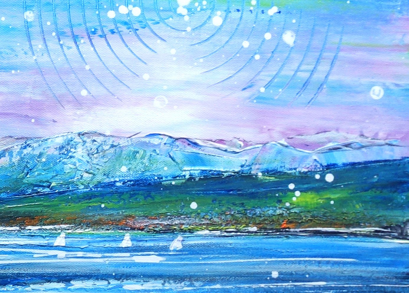 Bodensee Alpen Landschaftsgemälde Landschaftsmalerei Acrylbild det3