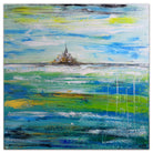 Bretagne Acrylgemälde auf Leinwand - Kunstbild abstrakt gruen blau 80x80cm