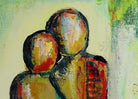 Familien Trio - Figuren Malerei Wandbild Acrylbild Wohnzimmerbild