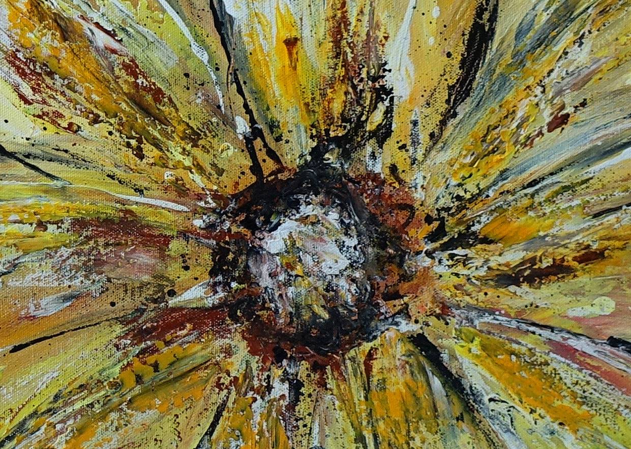 Flower - Florales Blumenbild, Kunstbild auf Leinwand handgemalt 100x80 - Atelier Burgstallers-Art