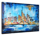 Frankfurt Bild handgemalt Skyline abstrakt Acrylbild