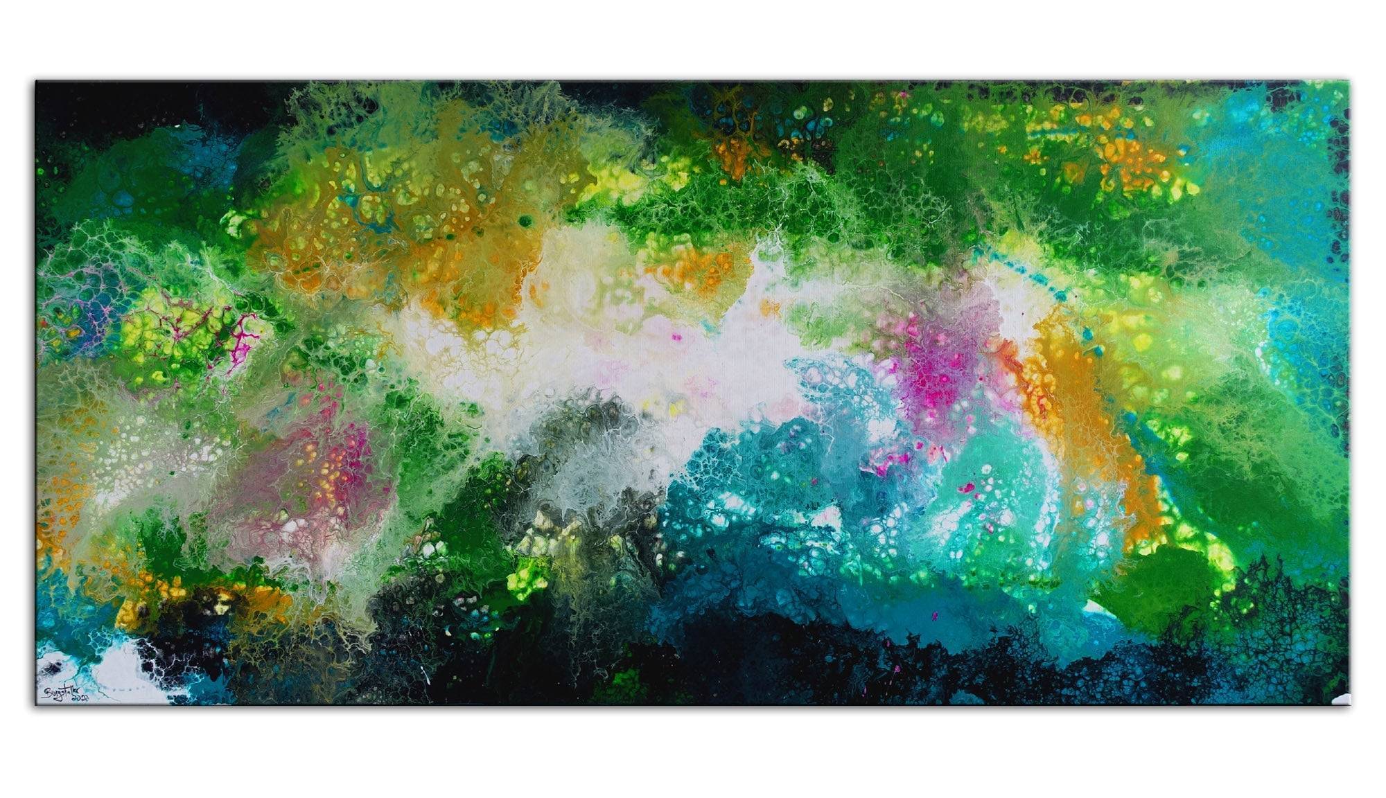 Moderne Malerei in Fluid Art - Künstler Bild & Original Gemälde 145x70