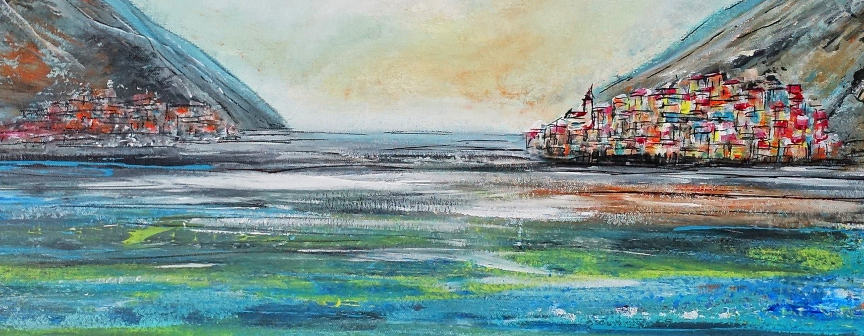 Gardasee Malerei Original Gemälde modern gemalt Leinwandbild