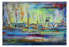 Gemälde Dortmund Skyline abstrakt Acrylbild