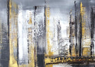 Abstraktes Skyline Bild grau gold d2