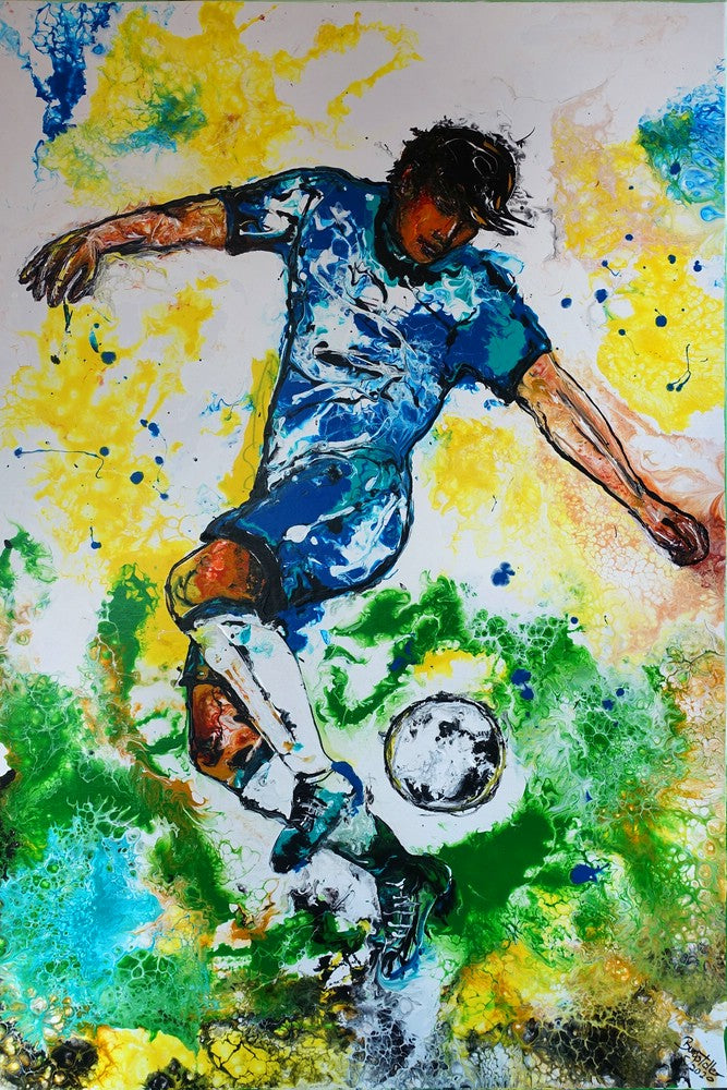 Kunstbild Fussball Leinwand Bilder Wandbild