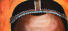 Massai Portrait Bild - Afrika Malerei in Acryl - gerahmtes Wohnzimmerbild