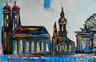 München Skyline abstrakt gemalt