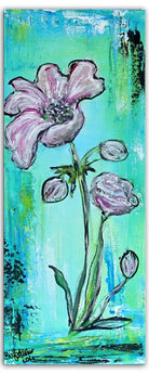 Ranunkel Blumen Malerei Gemaelde Original Acrylbild 20x50