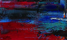 Regentänzer abstrakte Kunst blau rot Original Gemälde 80x80 2407