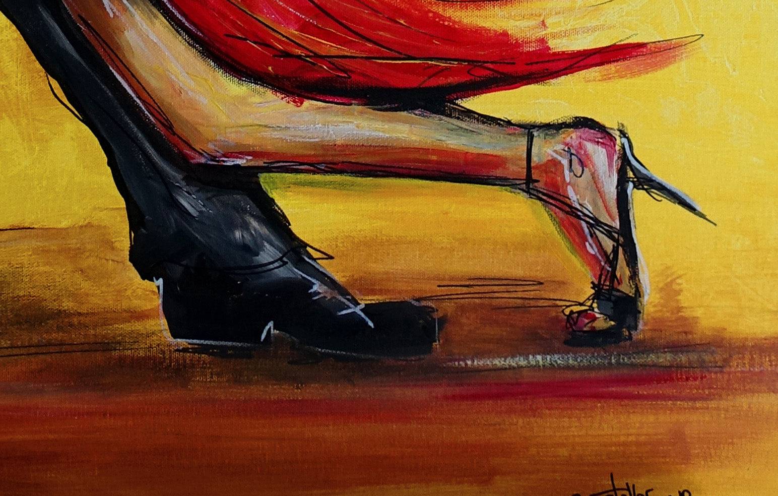 Salsa Malerei handgemalt Acrylbild Tanz Gemaelde  Detail2