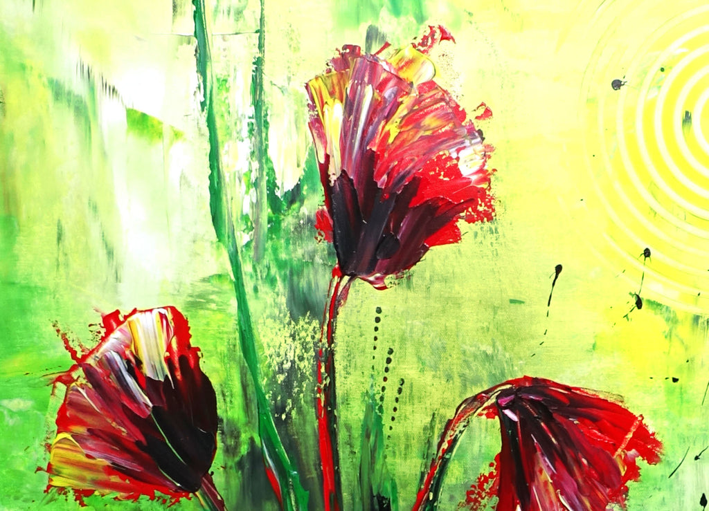 Tulipa Cardinal Blumenbild Leinwand abstrakt Blumen Malerei