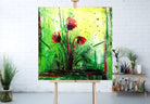 Tulpe Blumenbild Leinwand abstrakt Blumen Malerei Gemälde Acrylbild 80x80 2407