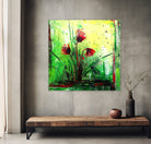 Tulipa Cardinal Blumenbild Leinwand abstrakt Blumen Malerei Gemälde Acryl bild 80x80 2407