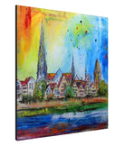 Ulmer Münster Gemälde, Skyline Ulm  100x100