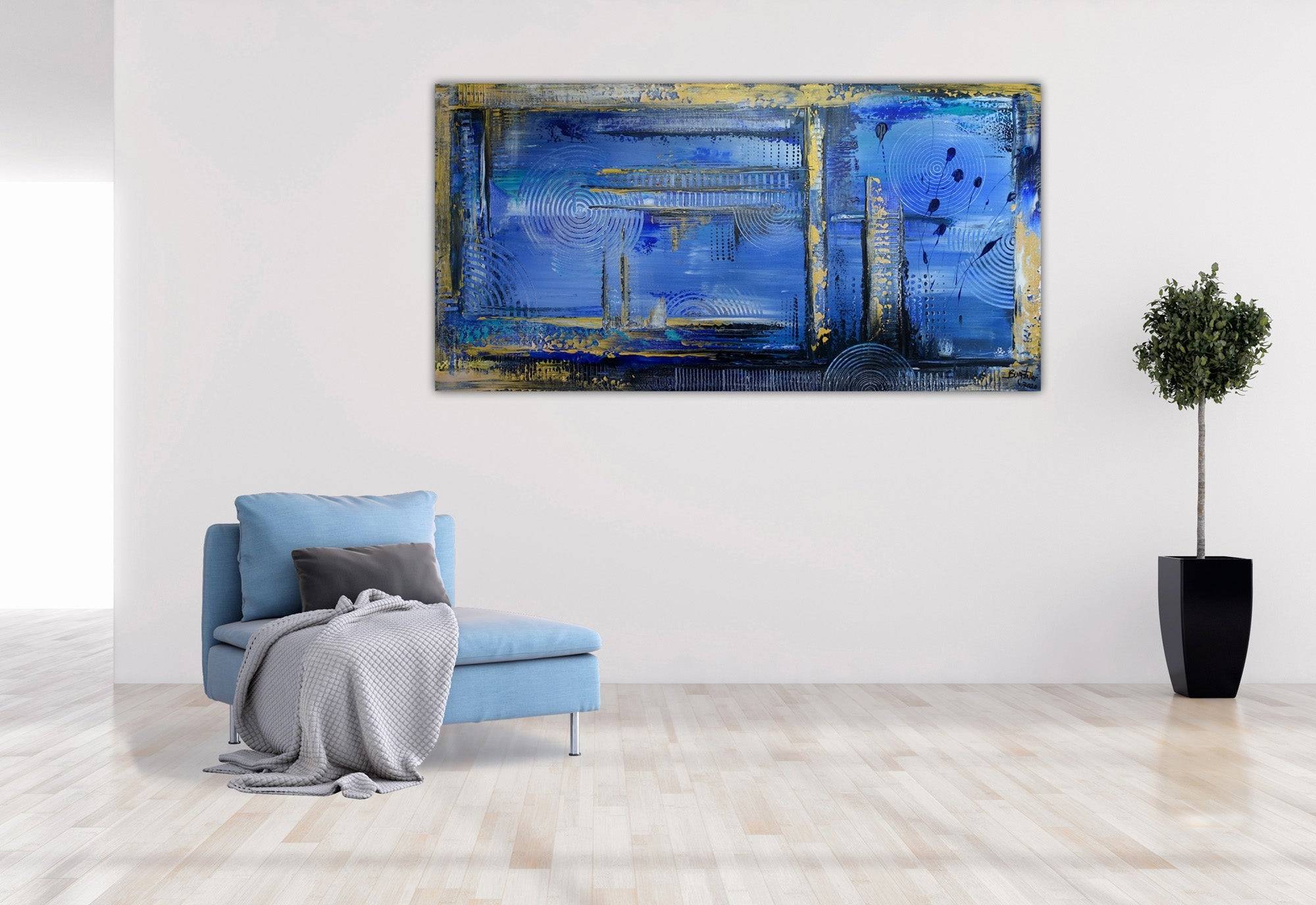 Abstraktes Gemaelde Leinwand Wandbild Acrylbild Wandbilder fuer Wohnzimmer