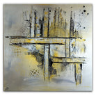 Abstraktes Bild Gemaelde Silber Gold Malerei 100x100